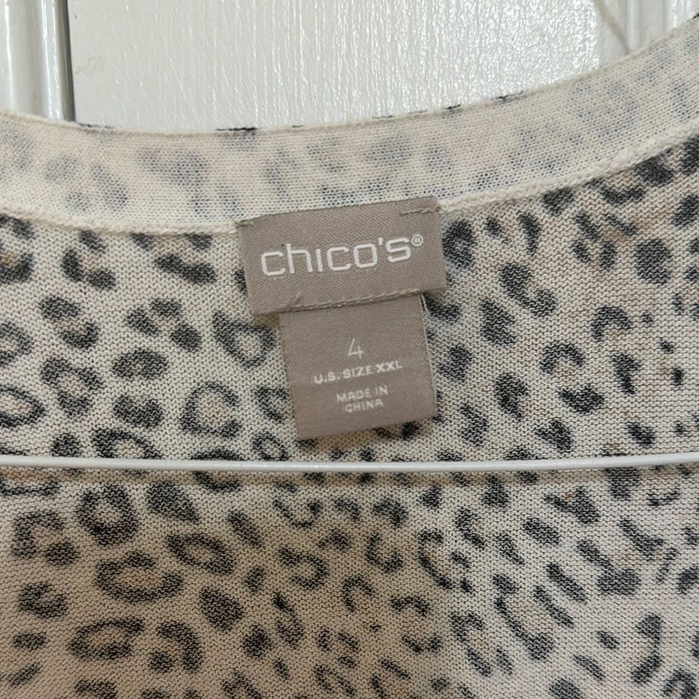 Chic Leopard Print Sheer Top - image 2